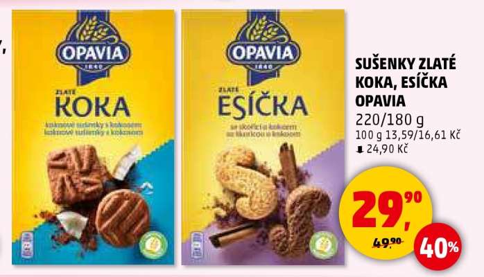 SUŠENKY ZLATÉ KOKA, ESIČKA OPAVIA