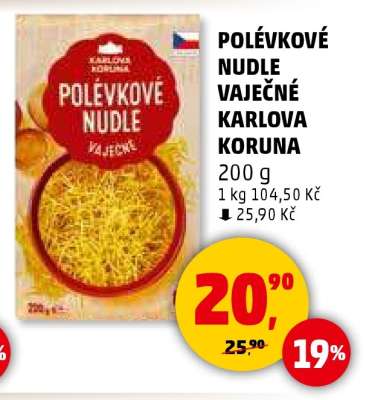 POLÉVKOVÉ NUDLE VAJEČNÉ KARLOVA KORUNA
