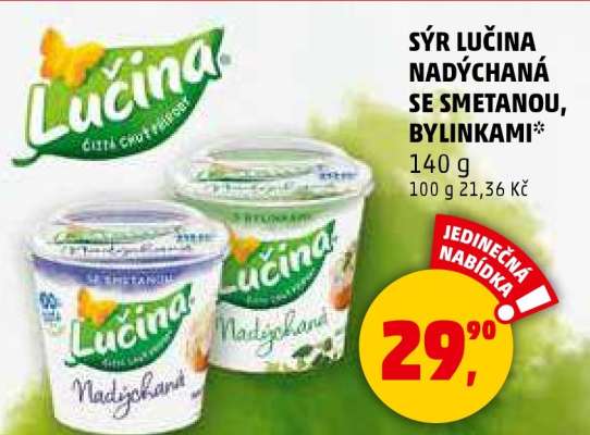 Sýr Lučina Nadýchaná se smetanou, bylinkami