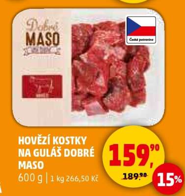 HOVĚZÍ KOSTKY NA GULÁŠ DOBRÉ MASO