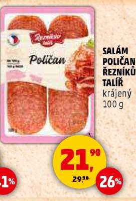 Salám Poličan Řezníků talíř