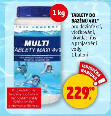 Tablety do bazénu 4v1
