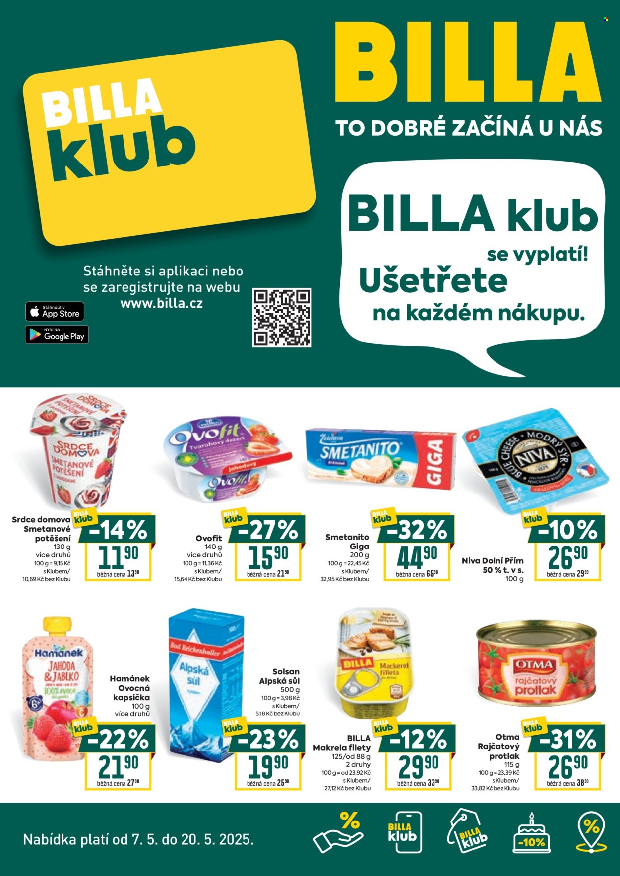 Leták BILLA - 7.5.2025 - 20.5.2025. Strana 1