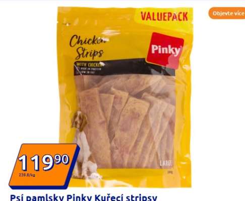 Psí pamlsky Pinky Kuřecí stripsy