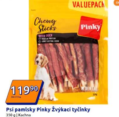 Psí pamlsky Pinky Žvýkací tyčinky