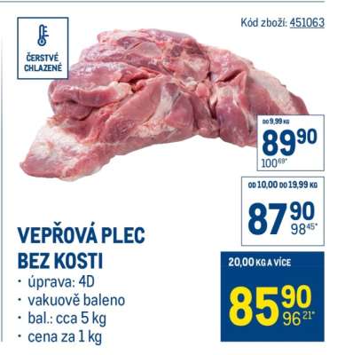 Vepřová plec bez kosti