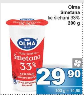 Olma Smetana ke šlehání 33%