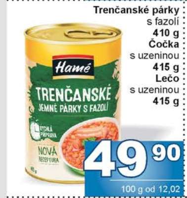 TRENČANSKÉ PÁRKY S FAZOLÍ*