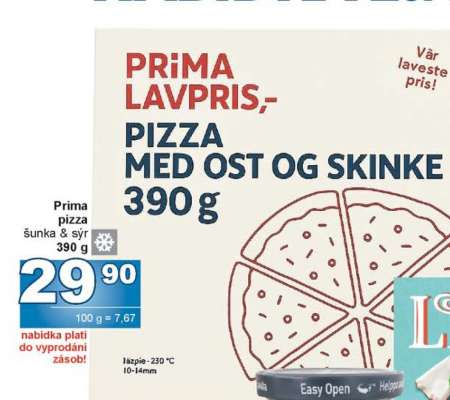 Prima pizza šunka & sýr 390 g