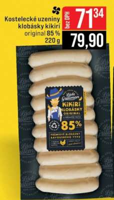 Kostelecké uzeniny klobásky kikiri original 85% 220 g