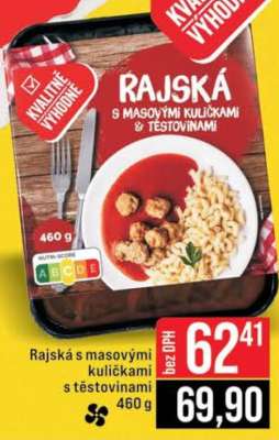 Rajská s masovými kuličkami s těstovinami