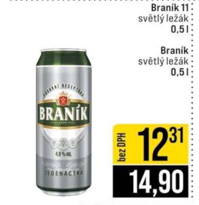 Braník světlý ležák 0,5 l