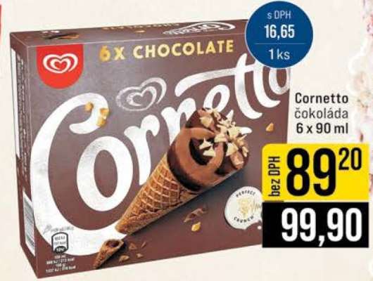 Cornetto čokoláda 6 x 90 ml