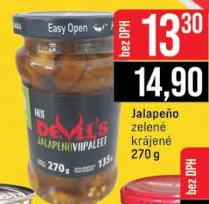Jalapeño zelené krájené