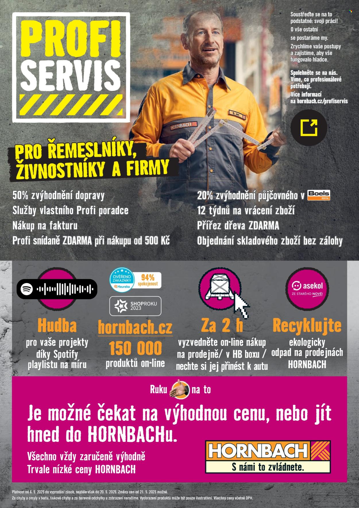 Leták HORNBACH - 6.5.2025 - 20.5.2025. Strana 1