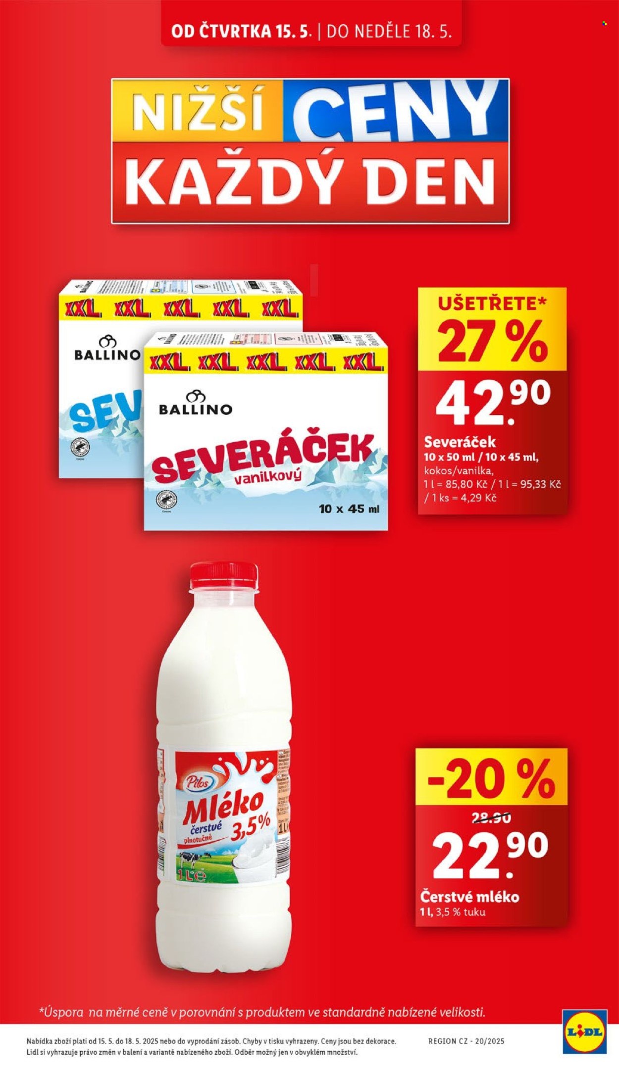 Leták Lidl - 15.5.2025 - 18.5.2025. Strana 1