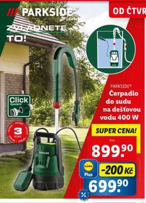 PARKSIDE Čerpadlo do sudu na dešťovou vodu 400 W