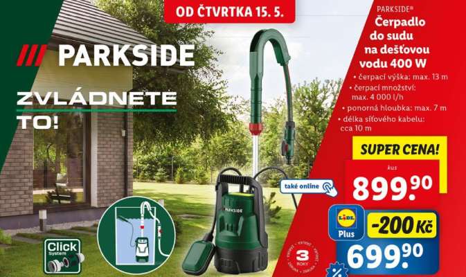 PARKSIDE Čerpadlo do sudu na dešťovou vodu 400 W