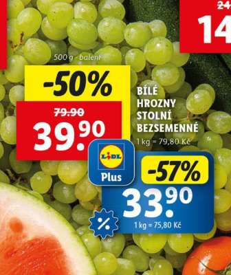 BÍLÉ HROZNY STOLNÍ BEZSEMENNÉ