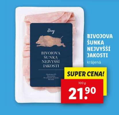 Bivojova šunka nejvyšší jakosti krájená