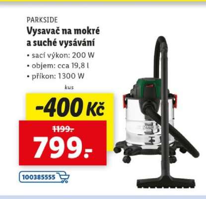 Parkside Vysavač na mokré a suché vysávání