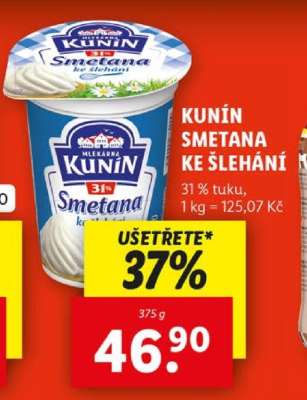 Kunín Smetana ke šlehání