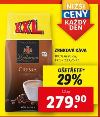 Zrnková káva Bellarom Crema