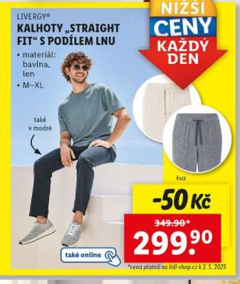 LIVERGY® KALHOTY „STRAIGHT FIT“ S PODÍLEM LNU