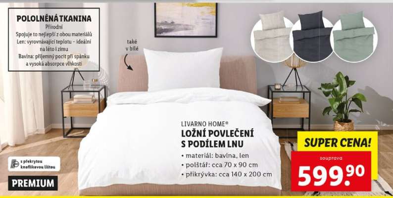LIVARNO HOME® LOŽNÍ POVLEČENÍ S PODÍLEM LNU