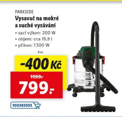 Parkside Vysavač na mokré a suché vysávání