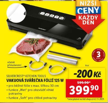 SILVERCREST® KITCHEN TOOLS Vakuová svářečka fólií 125 W