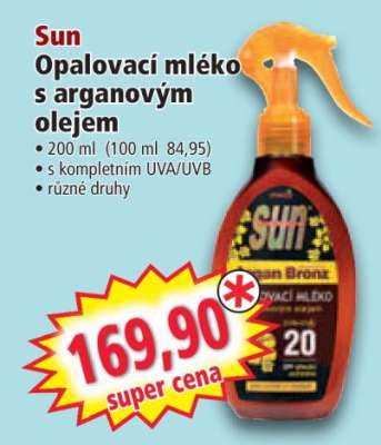 Sun Opalovací mléko s arganovým olejem