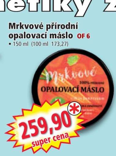 Mrkvové přírodní opalovací máslo