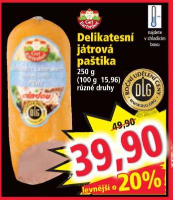Delikatesní játrová paštika