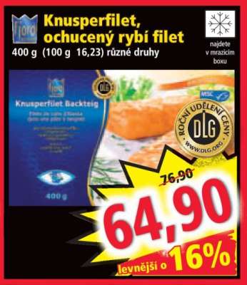 Knusperfilet, ochucený rybí filet