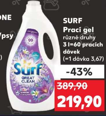 Surf prací gel