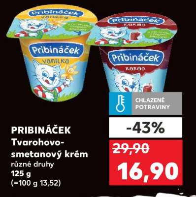 PRIBINÁČEK Tvarohovo- smetanový krém