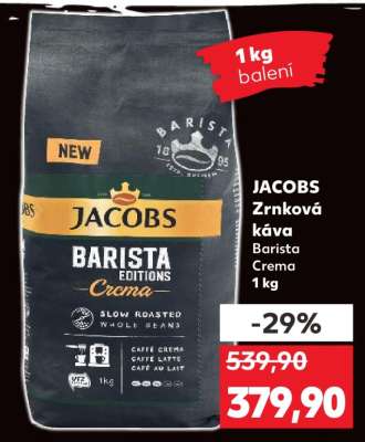 JACOBS Zrnková káva Barista Crema 1kg