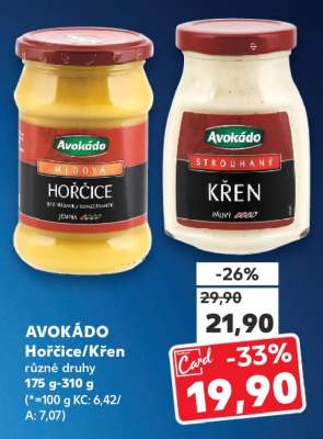 AVOKÁDO Hořčice/ Křen