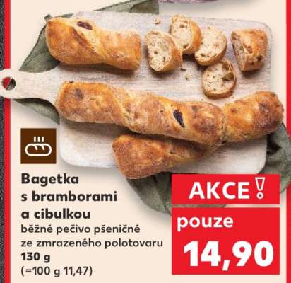Bagetka s bramborami a cibulkou