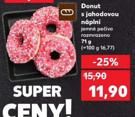 Donut s jahodovou náplní
