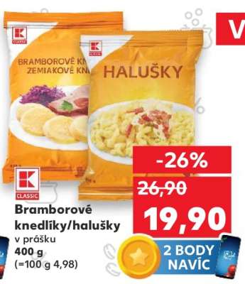 Bramborové knedlíky/halušky v prášku