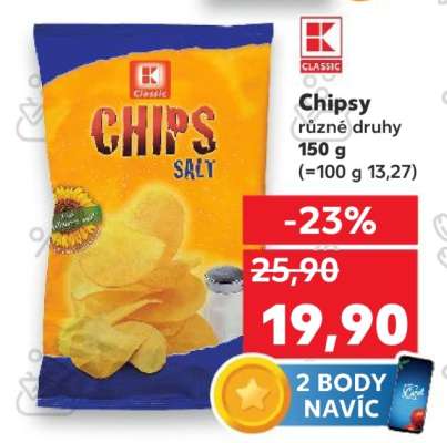 Chipsy různé druhy