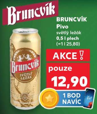 BRUNCVÍK Pivo světlý ležák