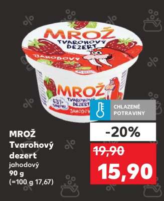 Mrož tvarohový dezert jahodový