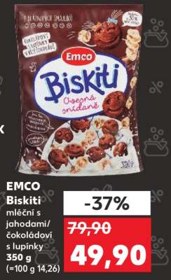 EMCO Biskiti mléční s jahodami/čokoládoví s lupínky