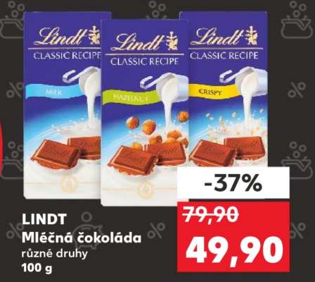 Lindt mléčná čokoláda