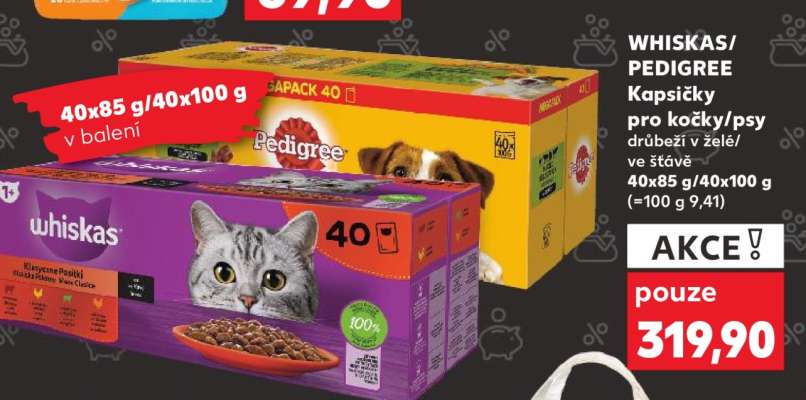 WHISKAS/ PEDIGREE Kapsičky pro kočky/ psy