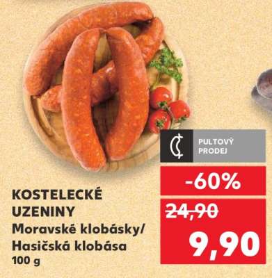 KOSTELECKÉ UZENINY Moravské klobásky/Hasičská klobása