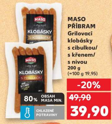 MASO PŘÍBRAM Grilovací klobásky